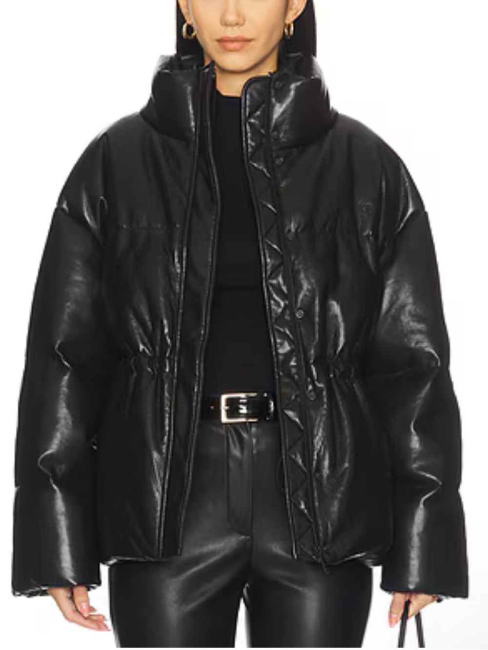 ANINE BING Insanely Cool Leather Oslo Puffer Jacket Coat XS/S NWT $700!!